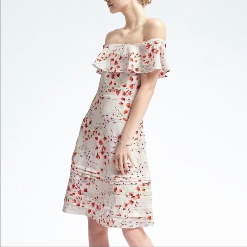 Banana Republic Floral Off The Shoulder Dress